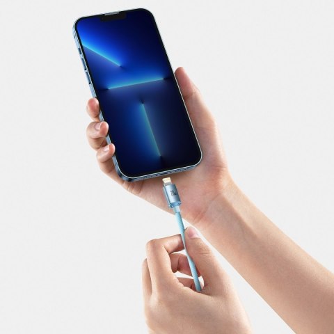 Kabel przewód USB-C Iphone Lightning szybkie ładowanie 20W 1.2m niebieski BASEUS