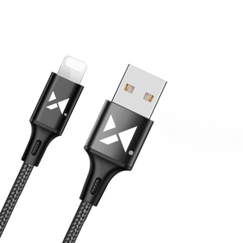 Kabel przewód USB Iphone Lightning 2.4A 1m czarny WOZINSKY