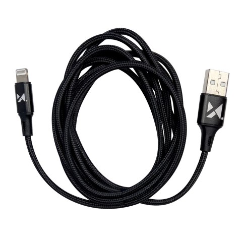 Kabel przewód USB Iphone Lightning 2.4A 1m czarny WOZINSKY