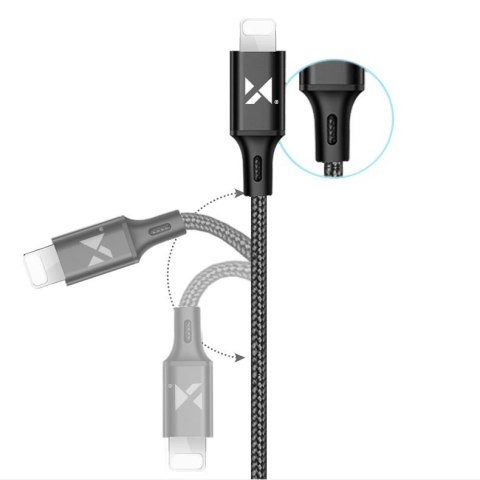 Kabel przewód USB Iphone Lightning 2.4A 1m czarny WOZINSKY