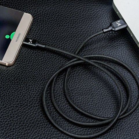 Kabel przewód USB Iphone Lightning 2.4A 1m czarny WOZINSKY