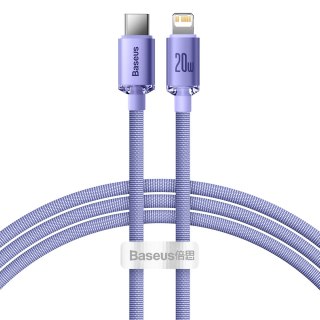 Kabel przewód do szybkiego ładowania i transferu danych USB-C Iphone Lightning 20W 1.2m fioletowy BASEUS