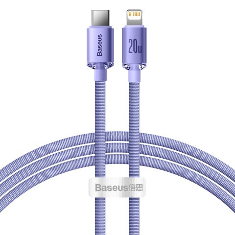 Kabel przewód do szybkiego ładowania i transferu danych USB-C Iphone Lightning 20W 1.2m fioletowy BASEUS