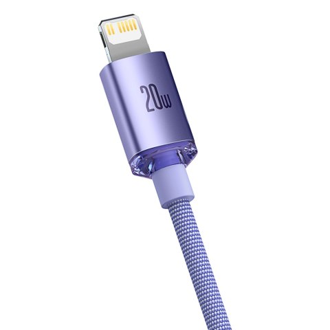 Kabel przewód do szybkiego ładowania i transferu danych USB-C Iphone Lightning 20W 1.2m fioletowy BASEUS