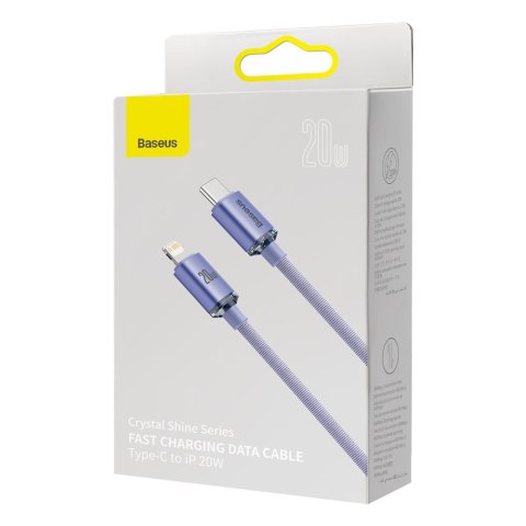 Kabel przewód do szybkiego ładowania i transferu danych USB-C Iphone Lightning 20W 1.2m fioletowy BASEUS