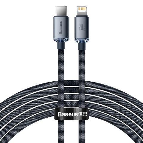 Kabel przewód do szybkiego ładowania i transferu danych USB-C Iphone Lightning 20W 2m czarny BASEUS