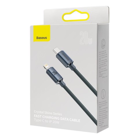 Kabel przewód do szybkiego ładowania i transferu danych USB-C Iphone Lightning 20W 2m czarny BASEUS