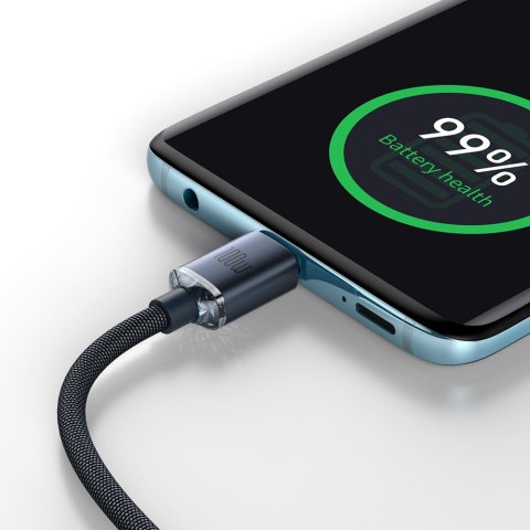 Kabel przewód do szybkiego ładowania i transferu danych USB-C USB-C 100W 1.2m czarny BASEUS