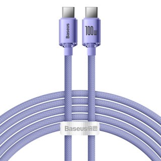 Kabel przewód do szybkiego ładowania i transferu danych USB-C USB-C 100W 2m fioletowy BASEUS