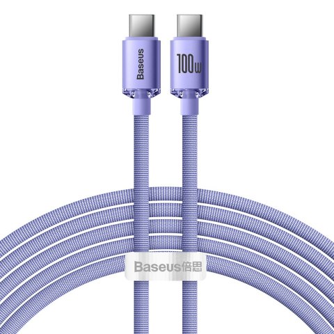 Kabel przewód do szybkiego ładowania i transferu danych USB-C USB-C 100W 2m fioletowy BASEUS