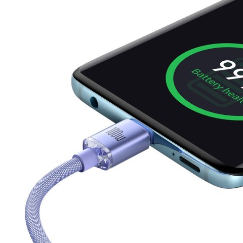 Kabel przewód do szybkiego ładowania i transferu danych USB-C USB-C 100W 2m fioletowy BASEUS