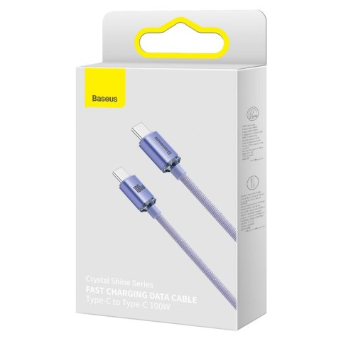 Kabel przewód do szybkiego ładowania i transferu danych USB-C USB-C 100W 2m fioletowy BASEUS