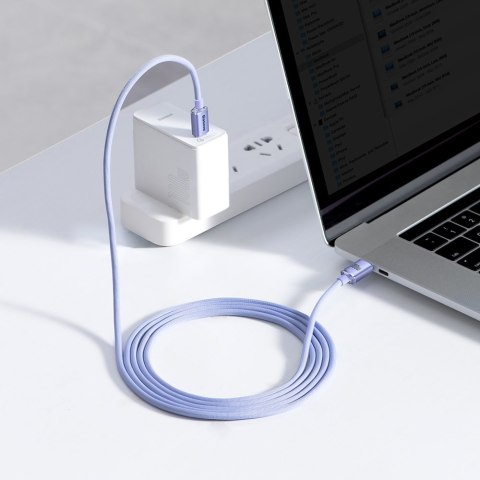 Kabel przewód do szybkiego ładowania i transferu danych USB-C USB-C 100W 2m fioletowy BASEUS