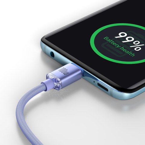 Kabel przewód do szybkiego ładowania i transferu danych USB-C USB-C 100W 2m fioletowy BASEUS