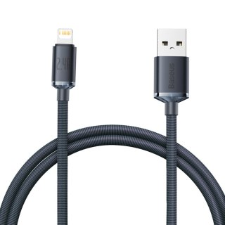 Kabel przewód do szybkiego ładowania i transferu danych USB Iphone Lightning 2.4A 1.2m czarny BASEUS