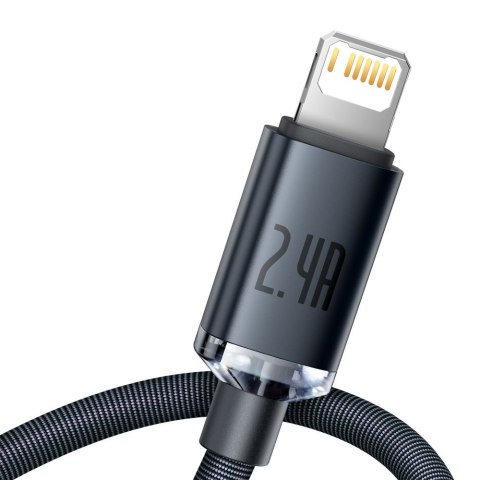 Kabel przewód do szybkiego ładowania i transferu danych USB Iphone Lightning 2.4A 1.2m czarny BASEUS