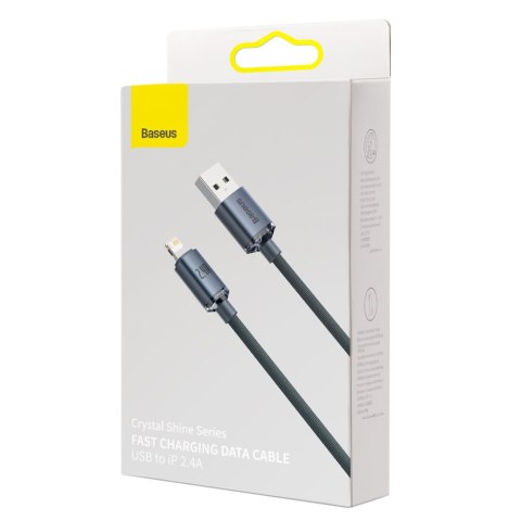 Kabel przewód do szybkiego ładowania i transferu danych USB Iphone Lightning 2.4A 1.2m czarny BASEUS