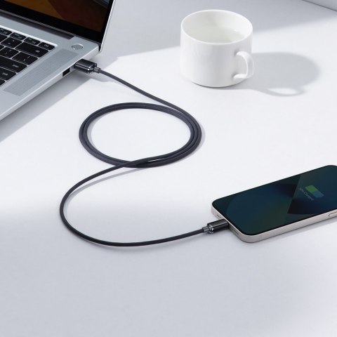 Kabel przewód do szybkiego ładowania i transferu danych USB Iphone Lightning 2.4A 1.2m czarny BASEUS