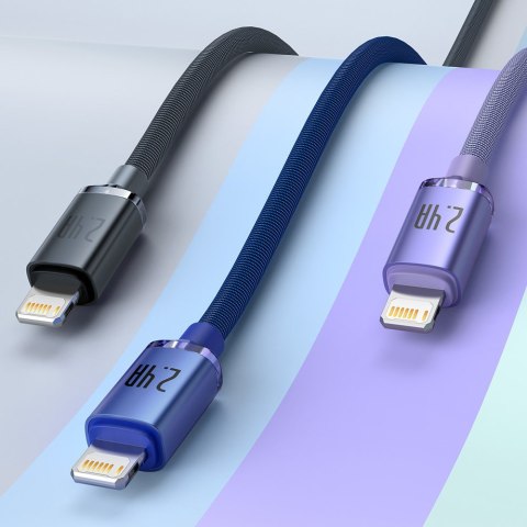 Kabel przewód do szybkiego ładowania i transferu danych USB Iphone Lightning 2.4A 1.2m czarny BASEUS