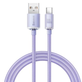 Kabel przewód do szybkiego ładowania i transferu danych USB USB-C 100W 1.2m fioletowy BASEUS