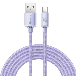 Kabel przewód do szybkiego ładowania i transferu danych USB USB-C 100W 2m fioletowy BASEUS