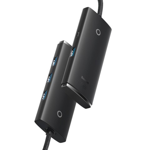 Lite Series przejściówka HUB USB-C 4x USB 3.0 1m czarny BASEUS