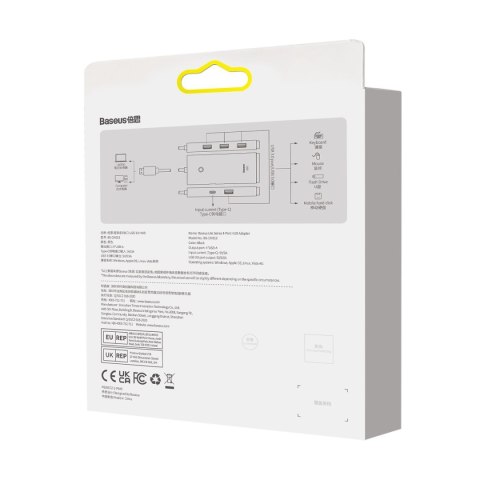 Lite Series przejściówka HUB USB-C 4x USB 3.0 1m czarny BASEUS