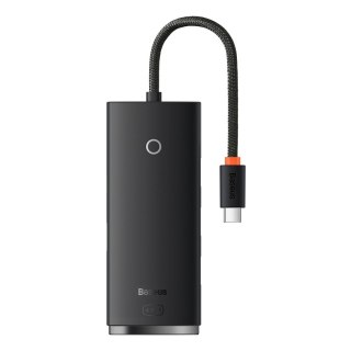 Lite Series przejściówka HUB USB-C 4x USB 3.0 25cm czarny BASEUS