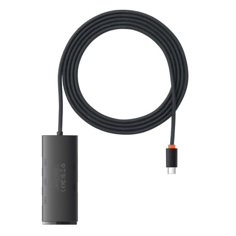 Lite Series przejściówka HUB USB-C 4x USB 3.0 2m czarny BASEUS