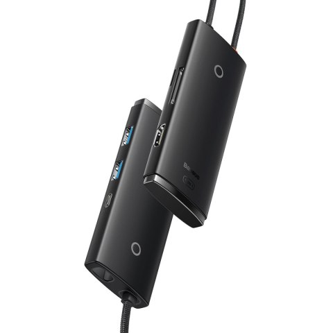 Lite Series wielofunkcyjny HUB USB-C 2 x USB 3.0 USB-C HDMI 1.4 SD-TF czarny BASEUS