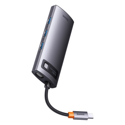 Metal Gleam Series stacja dokująca HUB 6w1 USB-C HDMI 3xUSB 3.2 Power Delivery VGA szary BASEUS