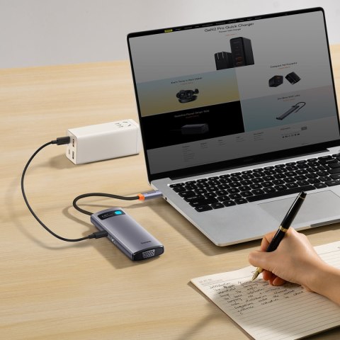 Metal Gleam Series stacja dokująca HUB 6w1 USB-C HDMI 3xUSB 3.2 Power Delivery VGA szary BASEUS