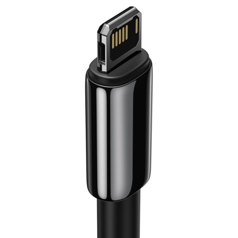 Mocny przewód kabel w oplocie USB Iphone Lightning 2.4 A 2 m czarny BASEUS