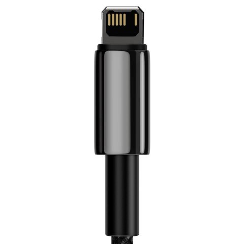 Mocny przewód kabel w oplocie USB Iphone Lightning 2.4 A 2 m czarny BASEUS