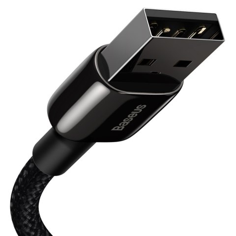 Mocny przewód kabel w oplocie USB Iphone Lightning 2.4 A 2 m czarny BASEUS