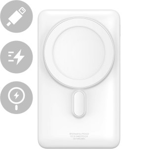 Powerbank z bezprzewodowym ładowaniem MagSafe 10000mAh 20W kabel USB-C 0.5m biały BASEUS