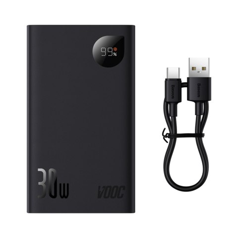 Powerbank z wyświetlaczem 20000mAh 30W 2xUSB 1xUSB-C Quick Charge SCP VOOC czarny BASEUS