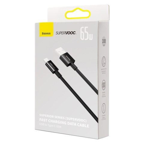 Superior Series kabel SUPERVOOC USB-A do USB-C 65W 1m czarny BASEUS