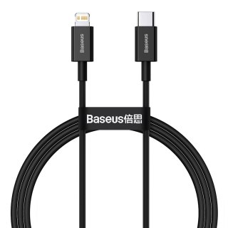 Superior kabel przewód USB-C Iphone Lightning do szybkiego ładowania 20W 1m czarny BASEUS