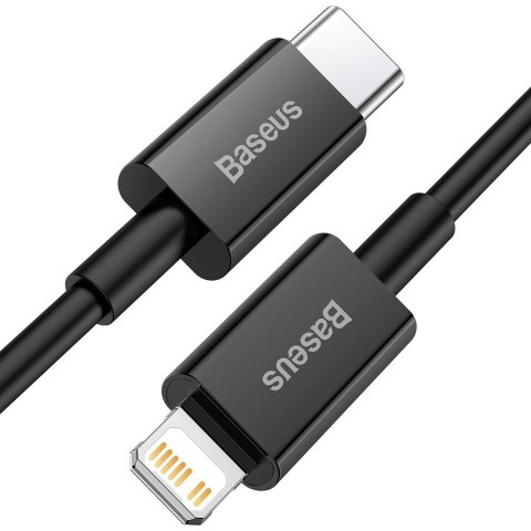 Superior kabel przewód USB-C Iphone Lightning do szybkiego ładowania 20W 1m czarny BASEUS