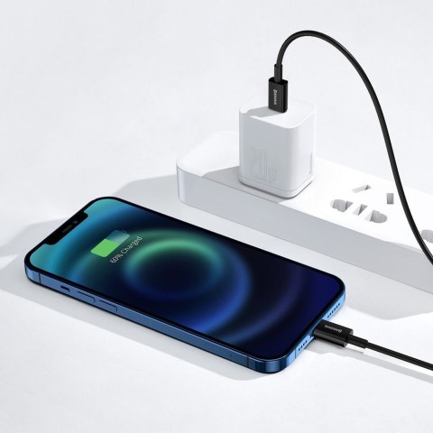 Superior kabel przewód USB-C Iphone Lightning do szybkiego ładowania 20W 1m czarny BASEUS