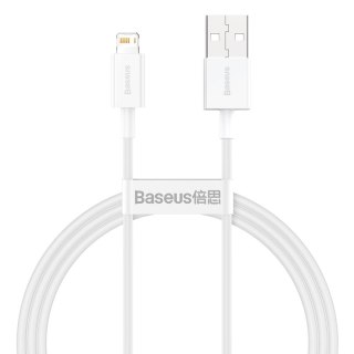 Superior kabel przewód USB Iphone Lightning 2.4A 1m Biały BASEUS