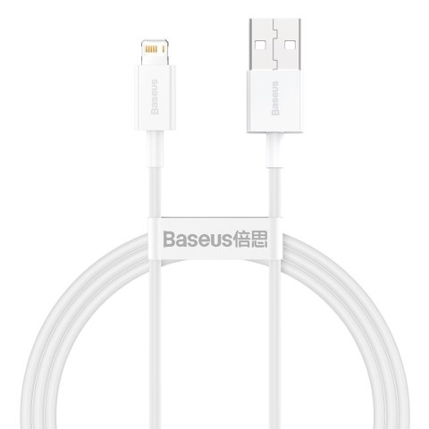 Superior kabel przewód USB Iphone Lightning 2.4A 1m Biały BASEUS