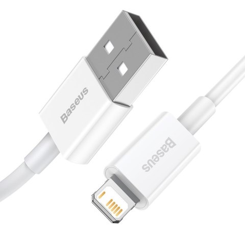 Superior kabel przewód USB Iphone Lightning 2.4A 1m Biały BASEUS