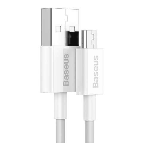 Superior kabel przewód USB microUSB do szybkiego ładowania 2A 1m biały BASEUS