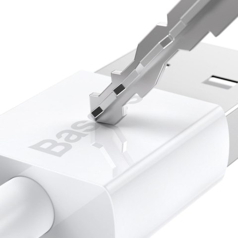 Superior kabel przewód USB microUSB do szybkiego ładowania 2A 1m biały BASEUS