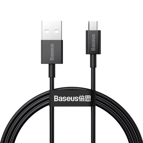 Superior kabel przewód USB microUSB do szybkiego ładowania 2A 1m czarny BASEUS