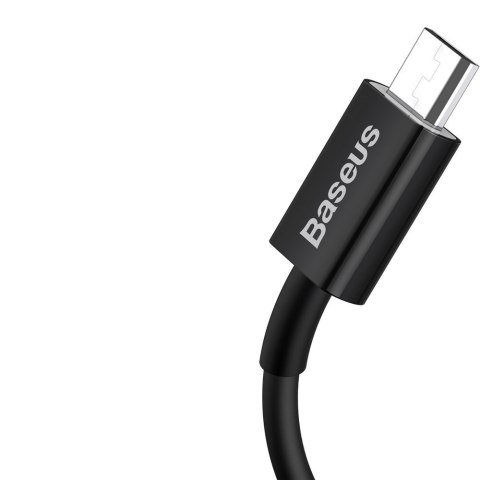 Superior kabel przewód USB microUSB do szybkiego ładowania 2A 1m czarny BASEUS