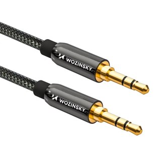 Uniwersalny kabel przewód mini jack AUX 1.5m czarny WOZINSKY