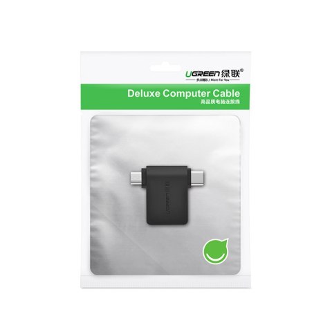 Adapter przejściówka OTG 2w1 USB do USB-C / micro USB - czarny UGREEN